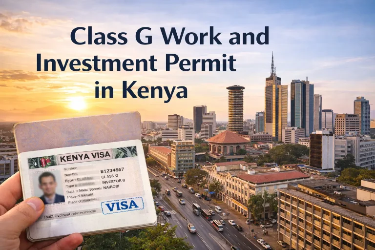 Class G Work and Investment Permit in Kenya